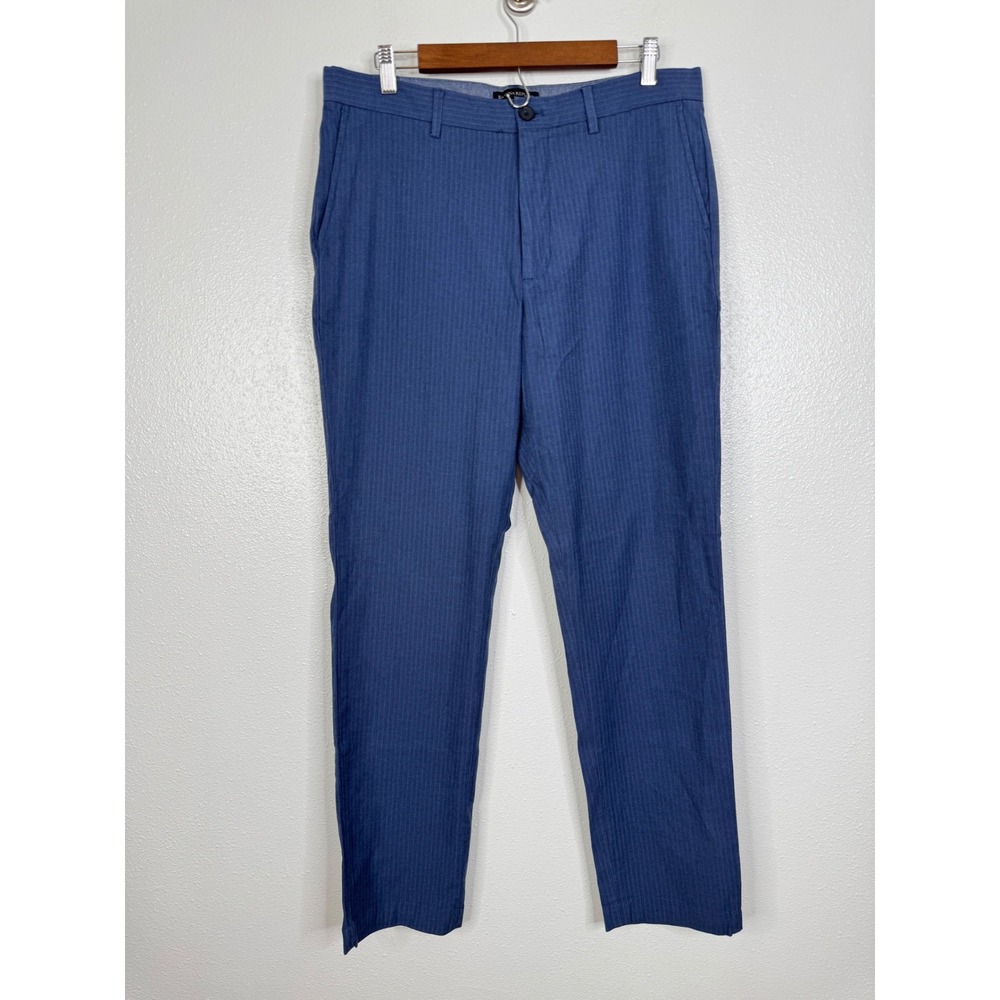 Banana Republic Slim Fit Blue Herringbone Dress Pants Mens 33x32 Cotton Stretch